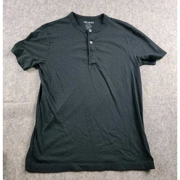 Todd Snyder Premium Jersey Henley T-Shirt size XS Black Short Sleeve USA *Read* - Picture 1 of 10